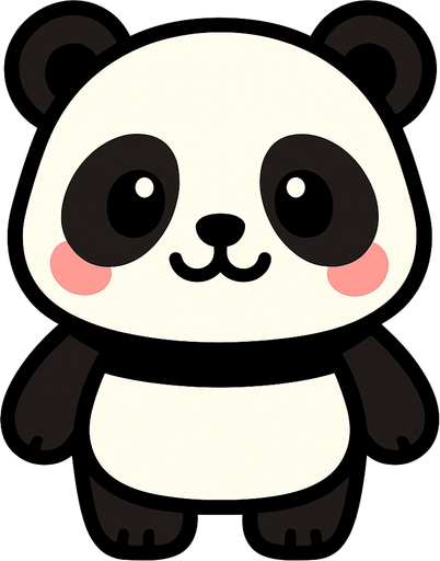 cute panda.
In-Game asset.  2d.  High contrast.  No shadows