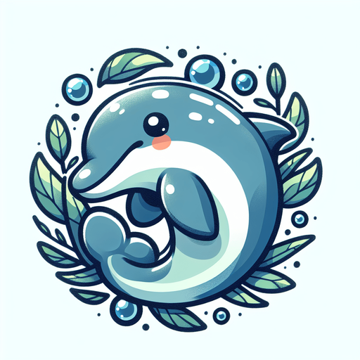 Tender dolphin.
Single Game Texture.  In-Game asset.  2d.  Blank background.  High contrast.  No shadows