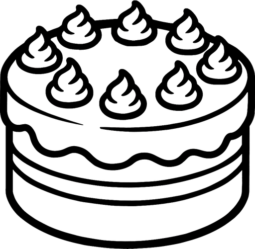 white Cake.
In-Game asset.  2d.  High contrast.  No shadows