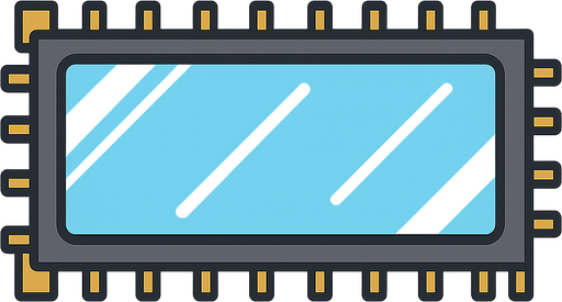 It's a screen, very chip like, light blue screen. No background. Transparent background. Blank background. No shadows. 2d. In-Game asset. flat