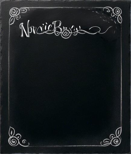 Text "NOVICE BREW" handwritten in white chalk