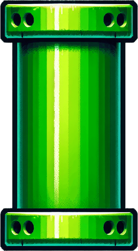 Flappy bird pipe, is green.
Single Game Texture.  In-Game asset.  2d.  Blank background.  High contrast.  No shadows