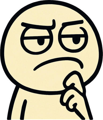 Upit meme face.
In-Game asset.  2d.  High contrast.  No shadows