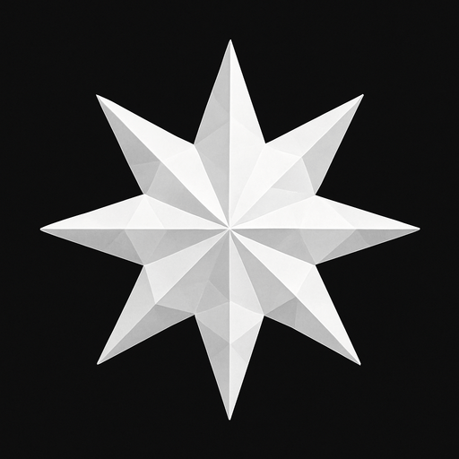 low polly white star.
In-Game asset.  2d.  High contrast.  No shadows