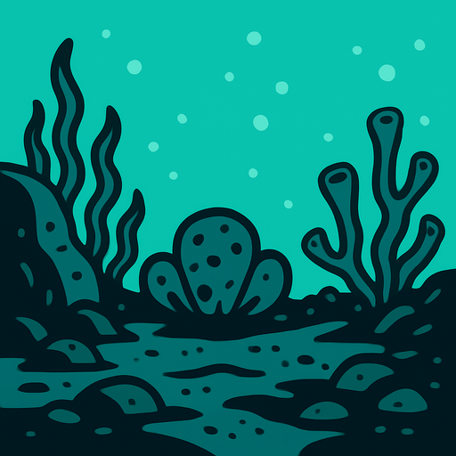 image of the ocean bottom.
In-Game asset.  2d.  High contrast.  No shadows