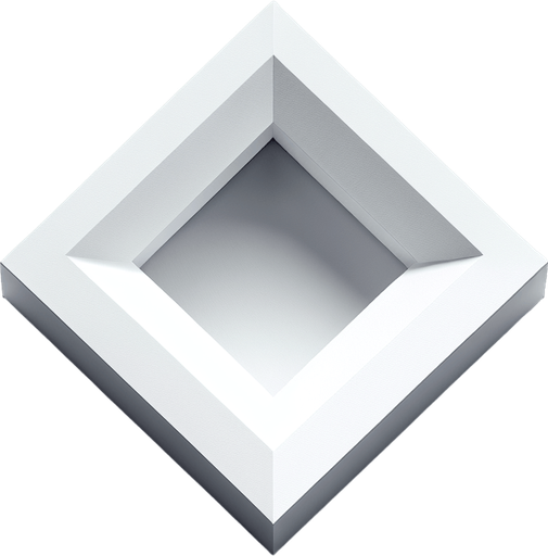 a white geometric square shape
Single Game Texture. In-Game asset. 2d. Blank background. High contrast. No shadows.