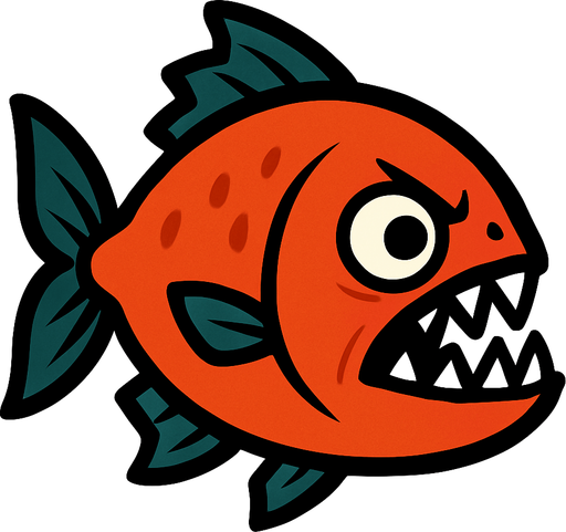 piranha 2d.
In-Game asset.  2d.  High contrast.  No shadows