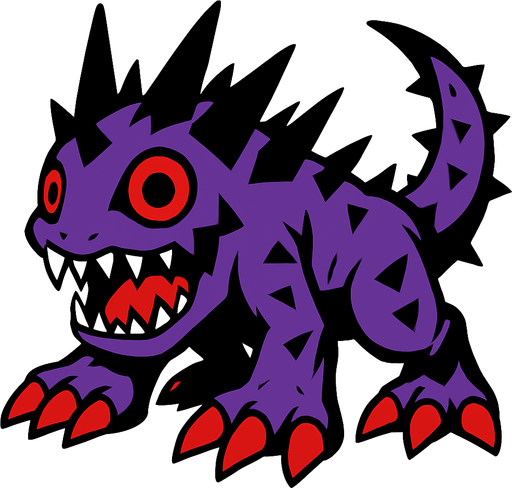 Digimon Virus terrestre.
In-Game asset.  2d.  High contrast.  No shadows