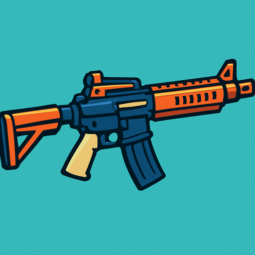 rifle.
In-Game asset.  2d.  High contrast.  No shadows