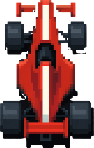 Vertical pixel racing car..
In-Game asset.  2d.  High contrast.  No shadows