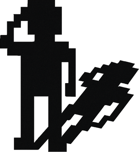 sombra mimica de pixeles.
In-Game asset.  2d.  High contrast.  No shadows