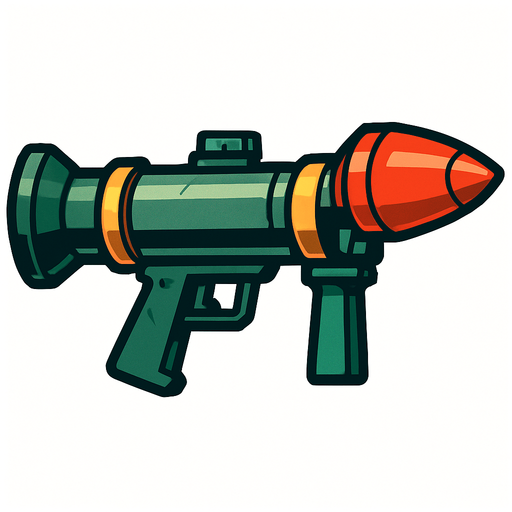 rocket launcher.
In-Game asset.  2d.  High contrast.  No shadows