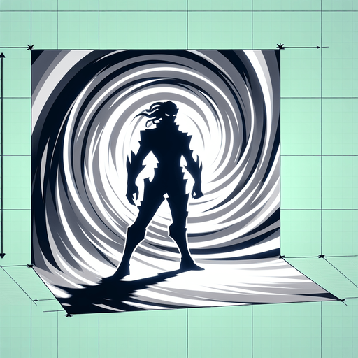 A figure fully merged with swirling, dynamic shadows, looking menacing..
Single Game Texture.  In-Game asset.  2d.  Blank background.  High contrast.  No shadows