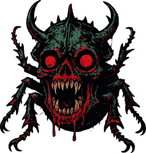 escarabajo de terror.
In-Game asset.  High contrast.  No shadows