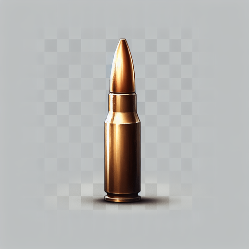a bullet.
Single Game Texture. In-Game asset. 2d. Blank background. High contrast. No shadows.
