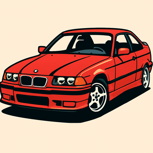 BMW e36.
In-Game asset.  2d.  High contrast.  No shadows