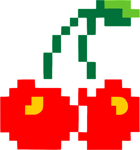 Pacman cherry.
In-Game asset.  2d.  High contrast.  No shadows