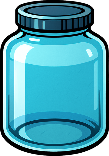 Enorme Récipient transparent.
In-Game asset.  2d.  High contrast.  No shadows