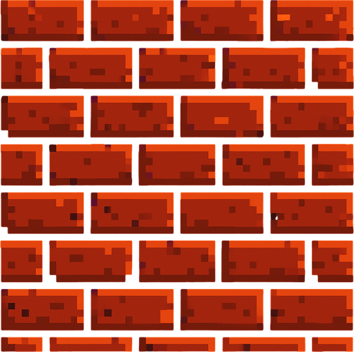 hd çözünrülükte atari tarzı tuğla duvar.
In-Game asset.  2d.  High contrast.  No shadows