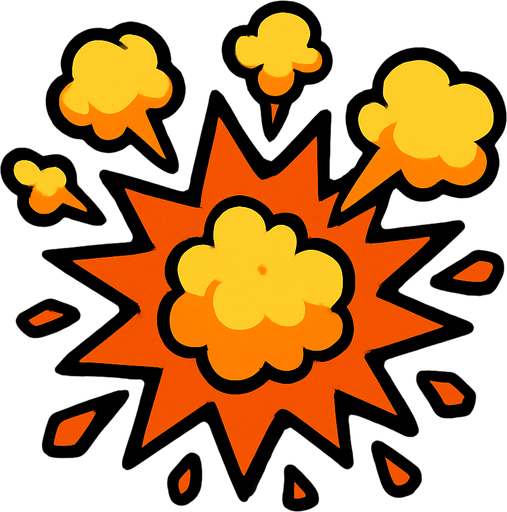 Explosion.
In-Game asset.  2d.  High contrast.  No shadows