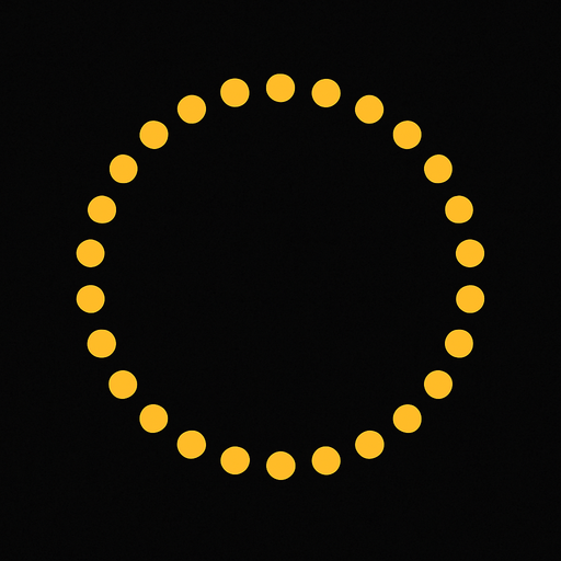 empty circle dotted.
In-Game asset.  2d.  High contrast.  No shadows