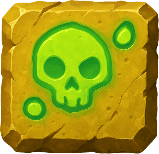 square yellow poisonous stone top view.
In-Game asset