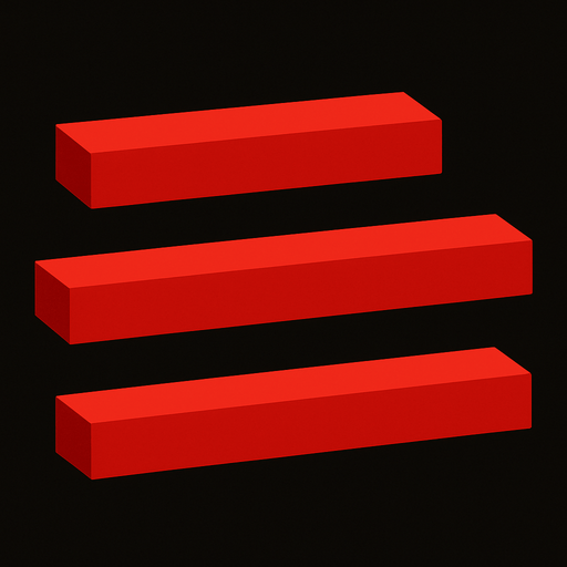 long quadrilateral simple red blocks.
In-Game asset.  2d.  High contrast.  No shadows