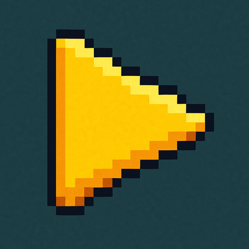 draw a left facing 2d pixel game button. Yellow. Like this ▶️.
In-Game asset.  2d.  High contrast.  No shadows