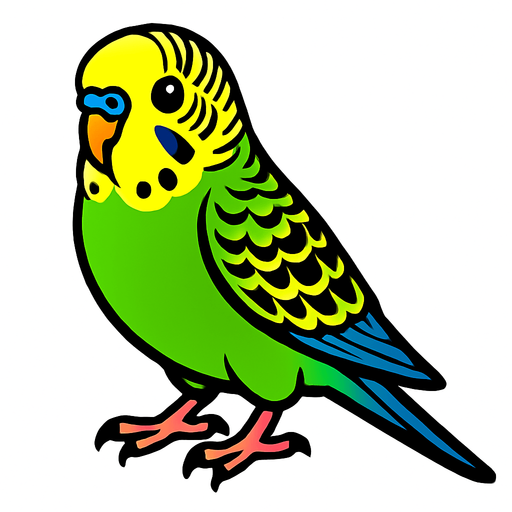 Budgerigar.
In-Game asset.  High contrast.  No shadows