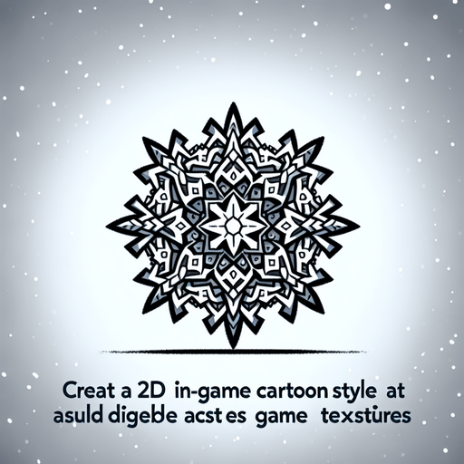 2d cartoon of a lonely snowflake, sideview Single Game Texture. In-Game asset. 2d. Blank background. High contrast. No shadows.