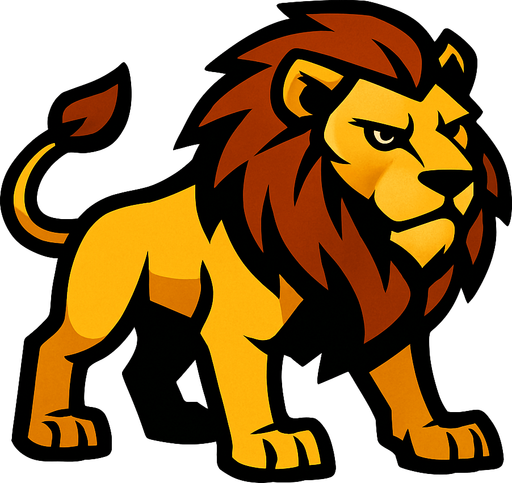 Lion.
In-Game asset.  2d.  High contrast.  No shadows