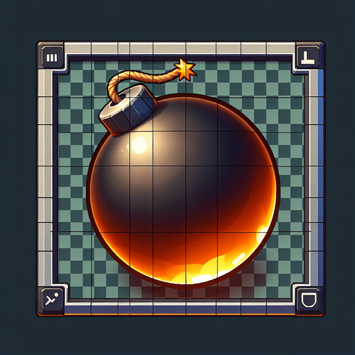 bomb transparent background.
Single Game Texture. In-Game asset. 2d. Blank background. High contrast. No shadows.