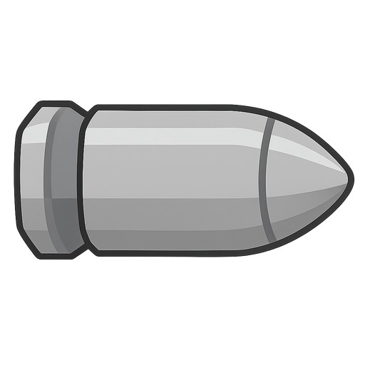 gray bullet. No background. Transparent background. Blank background. No shadows. 2d. In-Game asset. flat