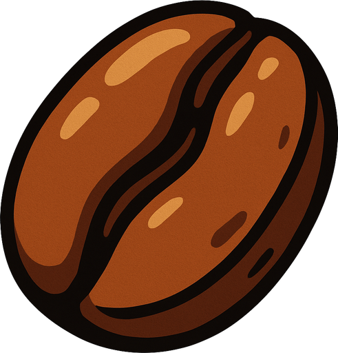 arabica bean.
In-Game asset.  2d.  High contrast.  No shadows