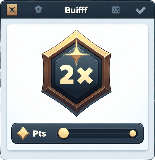 2x points buff.
Single Game Texture. In-Game asset. 2d. Blank background. High contrast. No shadows.