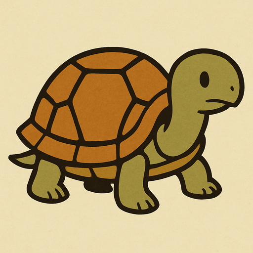 Turtle in professor Layton game style.
In-Game asset.  2d.  High contrast.  No shadows