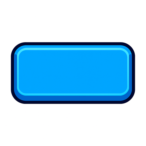Blue button rectangle.
In-Game asset.  2d.  High contrast.  No shadows