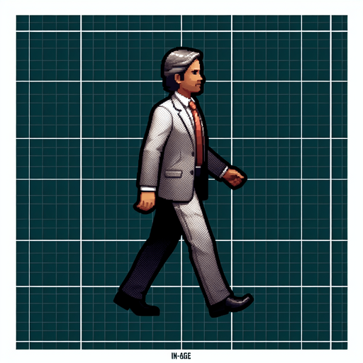 Богатый человек идёт.
Single Game Texture. In-Game asset. 2d. Blank background. High contrast. No shadows.