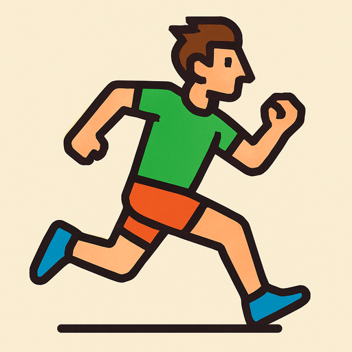 runner with a green shirt.
In-Game asset.  2d.  High contrast.  No shadows