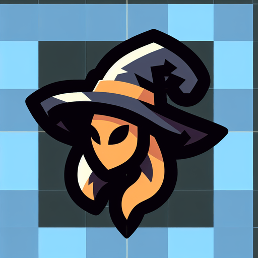 stylized wich head.
Single Game Texture. In-Game asset. 2d. Blank background. High contrast. No shadows.