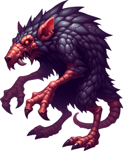 A good but dangerous rat. Warcraft 3 art..
Single Game Texture. In-Game asset. 2d. Blank background. High contrast. No shadows.