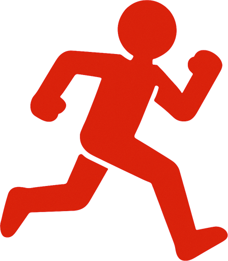 red runner running.
In-Game asset.  2d.  High contrast.  No shadows