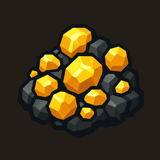 Gold ore poxart.
In-Game asset.  2d.  High contrast.  No shadows