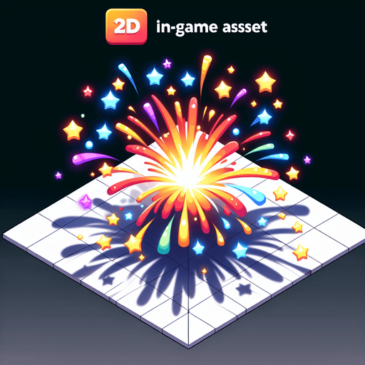 havai fişek patlaması.
Single Game Texture. In-Game asset. 2d. Blank background. High contrast. No shadows.