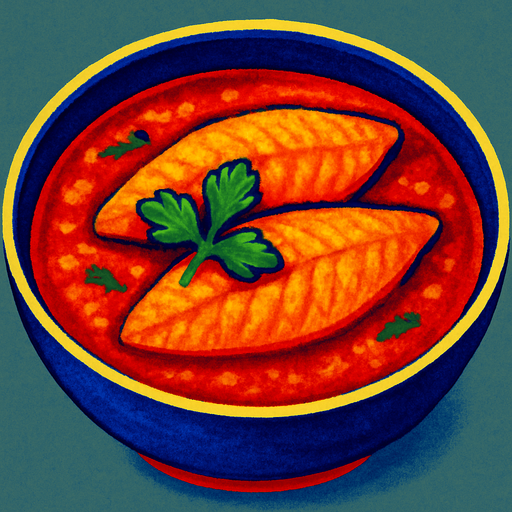 A bowl of fish curry.