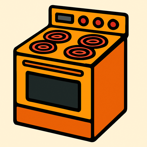A hot stove.
In-Game asset.  2d.  High contrast.  No shadows