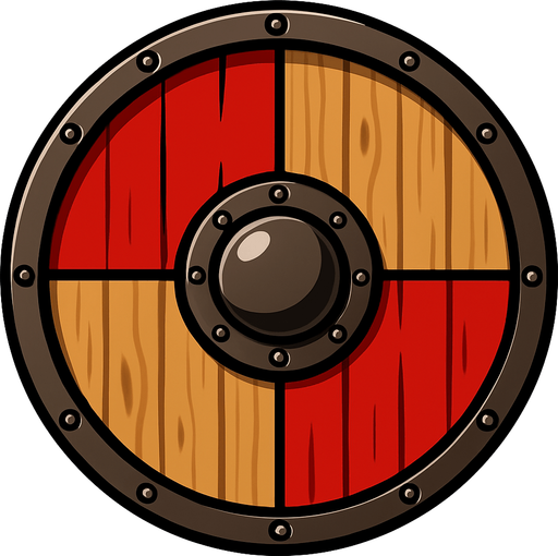 Escudo viquingo.
In-Game asset.  2d.  High contrast.  No shadows