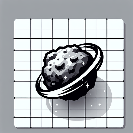 Космический булыжниклетящий и круживщейся вокруг своей оси 
С видом с верха.
Single Game Texture. In-Game asset. 2d. Blank background. High contrast. No shadows.