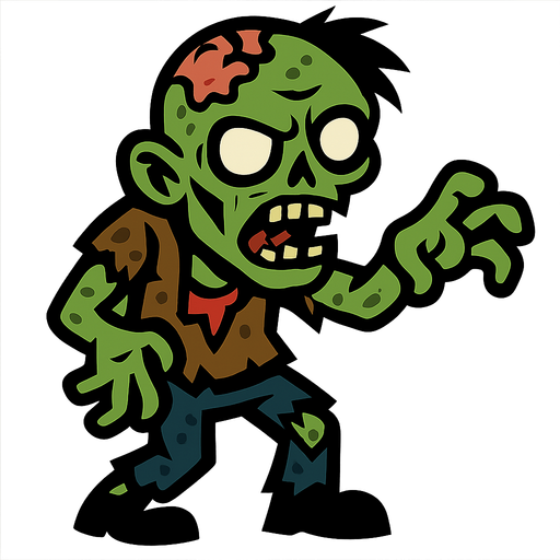 Zombie.
In-Game asset.  2d.  High contrast.  No shadows