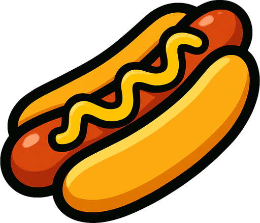hotdog.
In-Game asset.  2d.  High contrast.  No shadows